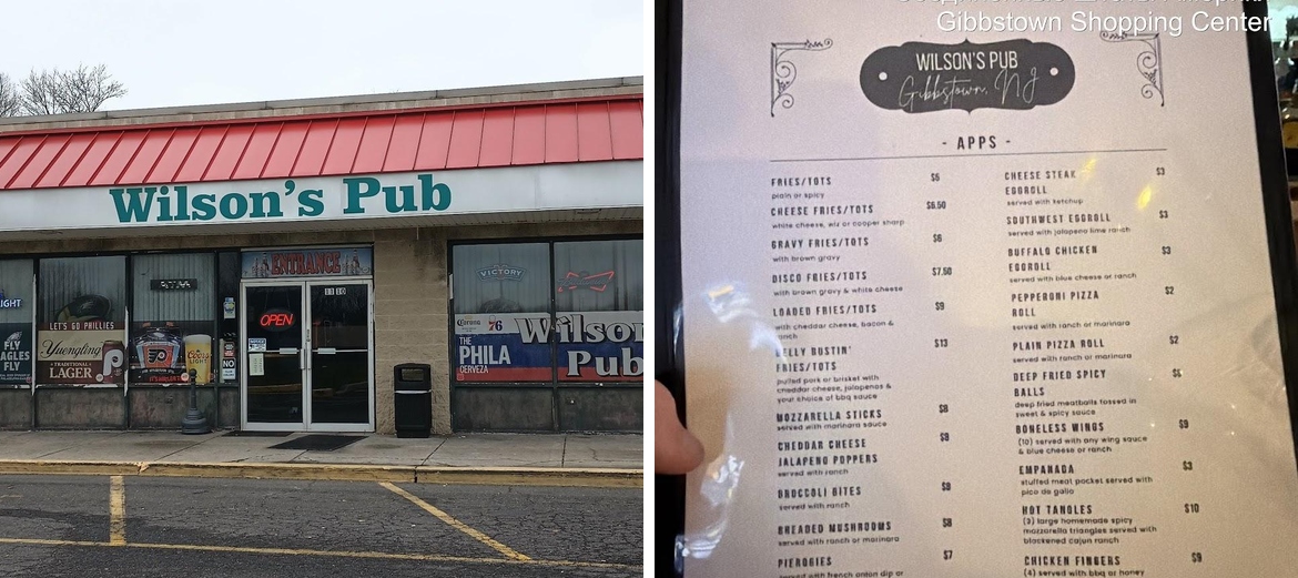 Wilson's Pub Menu