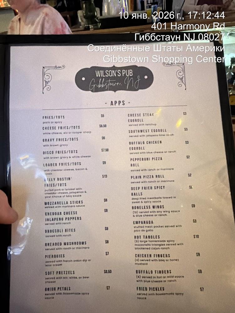 Wilson's Pub Menu image 1